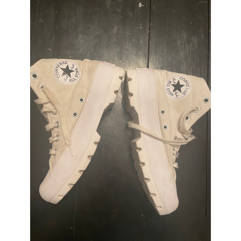 Converse Chuck Taylor All Star Lift Platform Lugged High Top Sneakers Cream sz 7